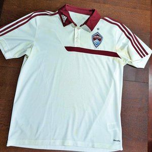 US Colorado Rapids MLS Adidas Men's Sideline Climalite White Polo Shirt ( XL )